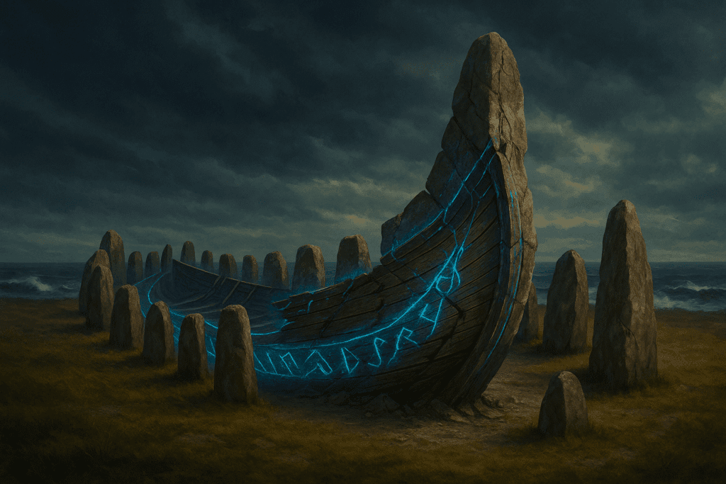 Ales Stenar - Illustration Schiff - Saga - Legende